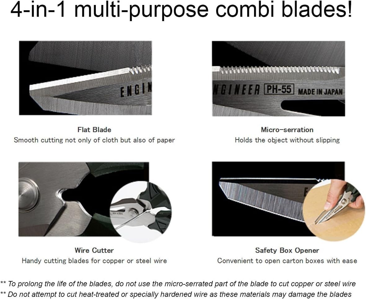 PH-55 Multi-Function, 160mm Compact Scissors, Japan Import