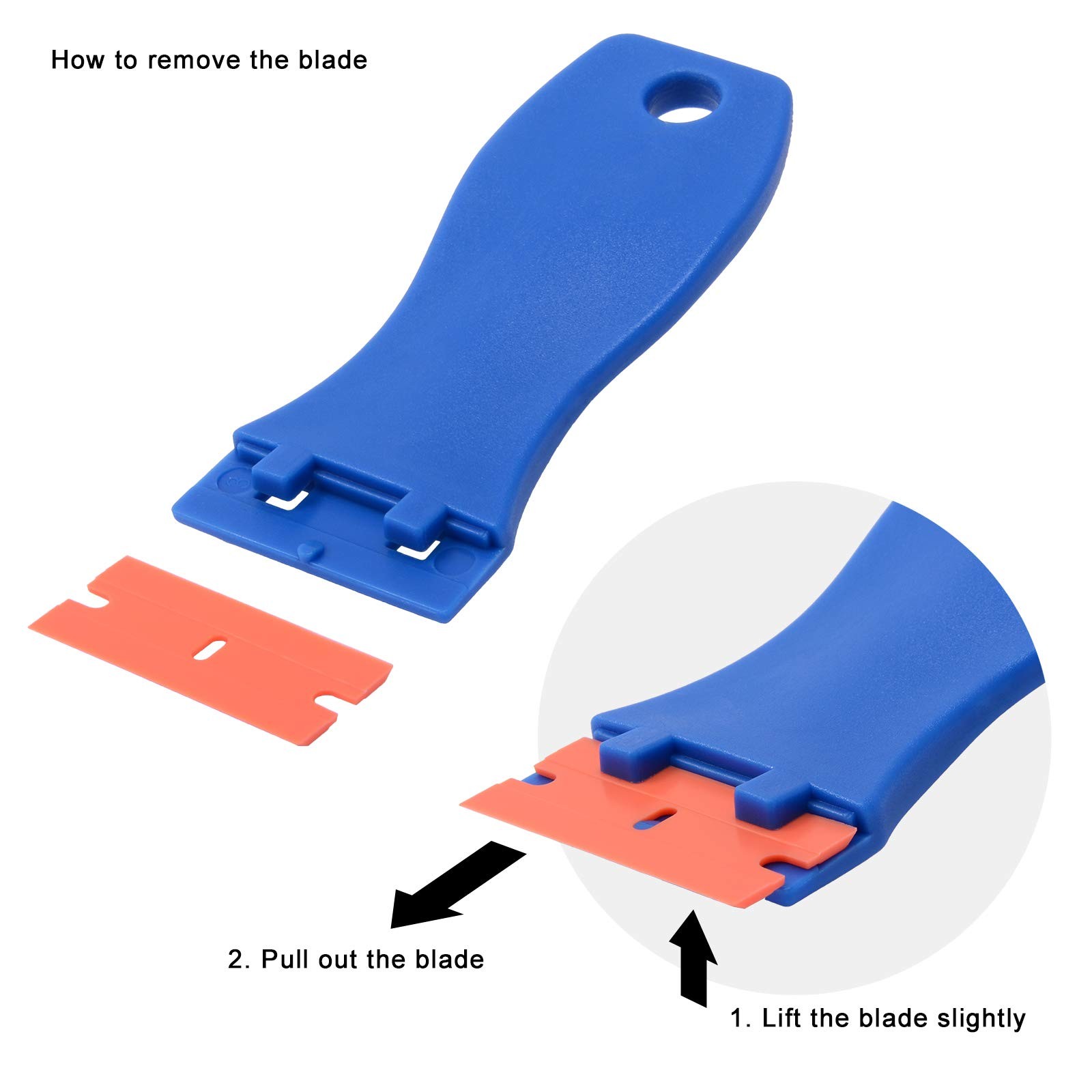 Plastic Razor Blade Scraper Include 2PCS Scraper Tool and 100PCS Blades for G...