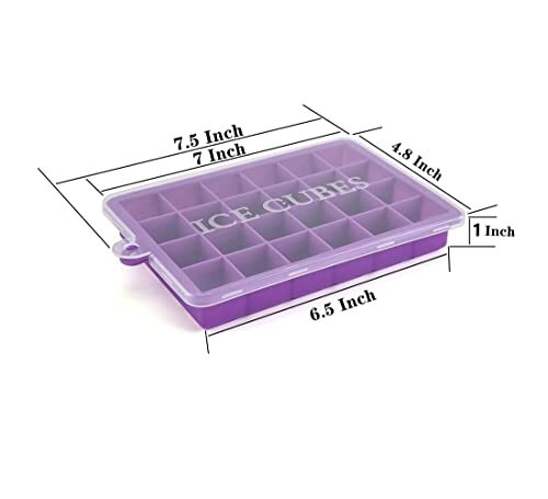 Ice Cube Tray, 3 Pack Silicone Ice Cube Molds, Pink, Light blue, Purple