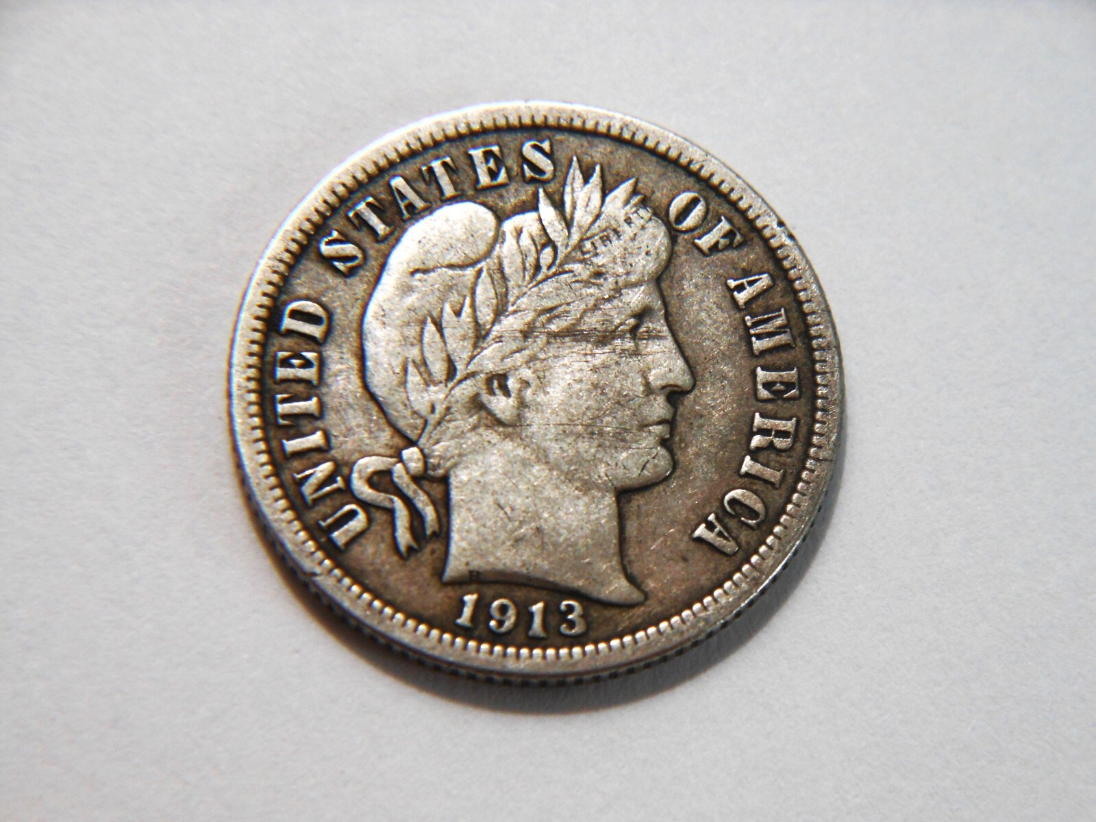 1913-P VF+ Silver Barber Dime,  Nice *Better Grade* Coin for a collection