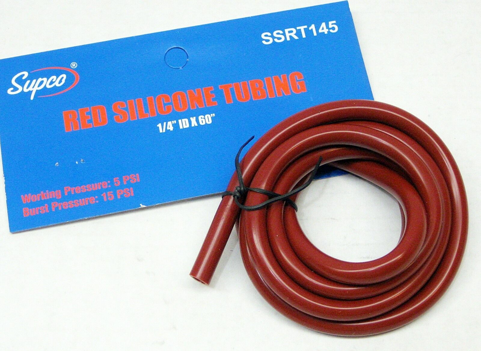Red Air Tubing Hose for Furnace Pressure Switches 1/4" x 60" Supco SSRT145