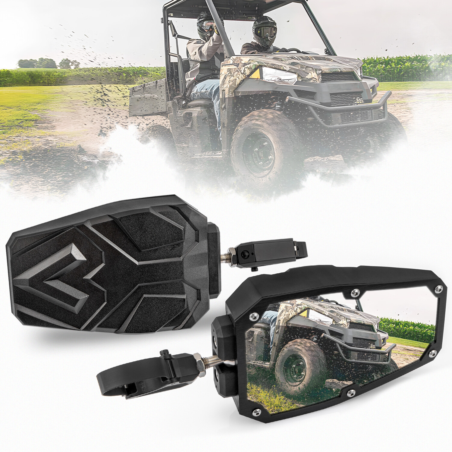 1.5"-2" Rear View Side Mirrors UTV / SXS  For Can-Am Polaris RZR PRO XP Yamaha