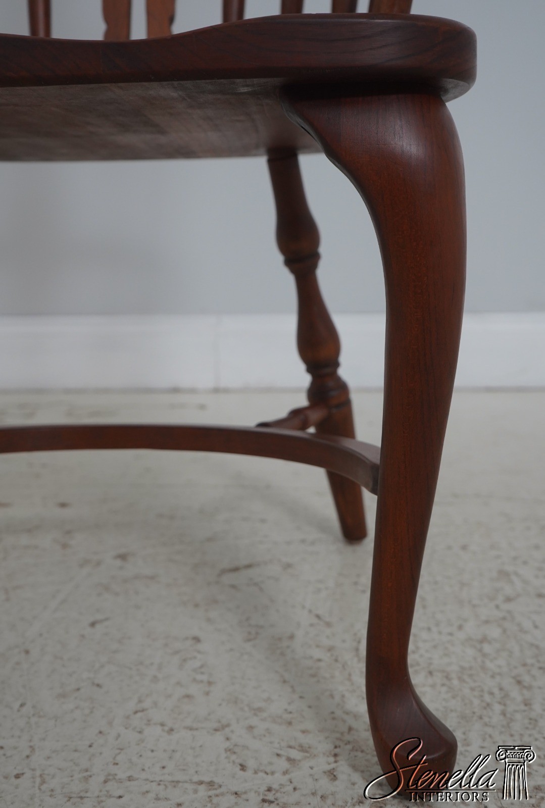 L71863: Set of 6 Solid Cherry Brace Back Windsor Chairs