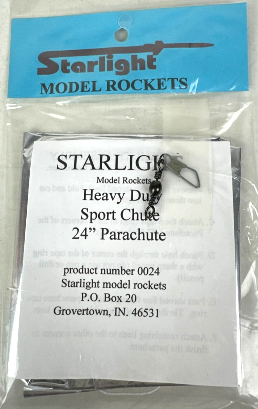Starlight Heavy Duty Sport Chute 24" Parachute # 0024 Model Rockets