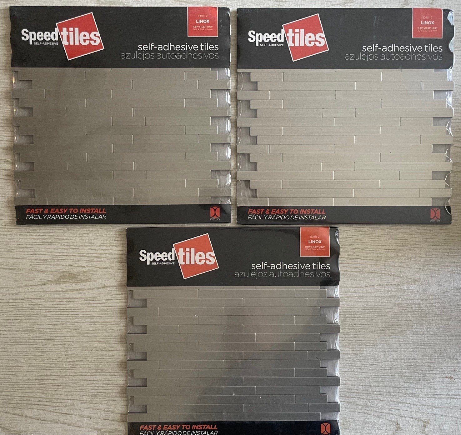 Lot of 3 Speed Tiles ID811-2 Linox 11.97" x 11.97" x 0.2" NEW