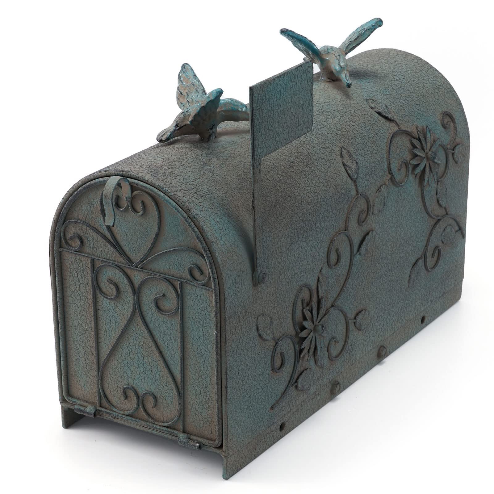 Heavy Duty Galvanized Steel Mailbox Post, Rural Mail Box Postal Storage Box w...