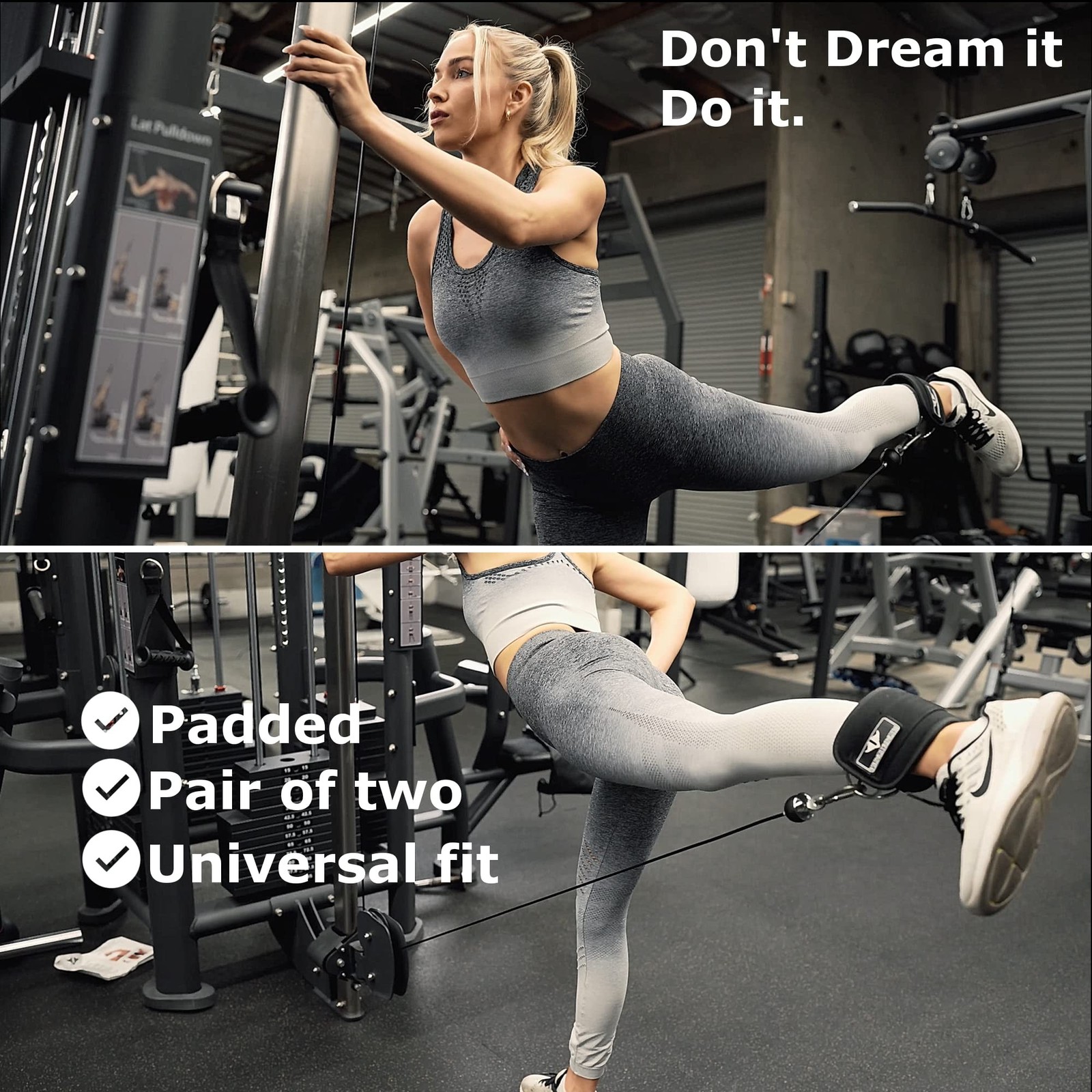 Ankle Straps for Cable Machine Kickbacks, Glute Workouts, Lower Body Exercise...