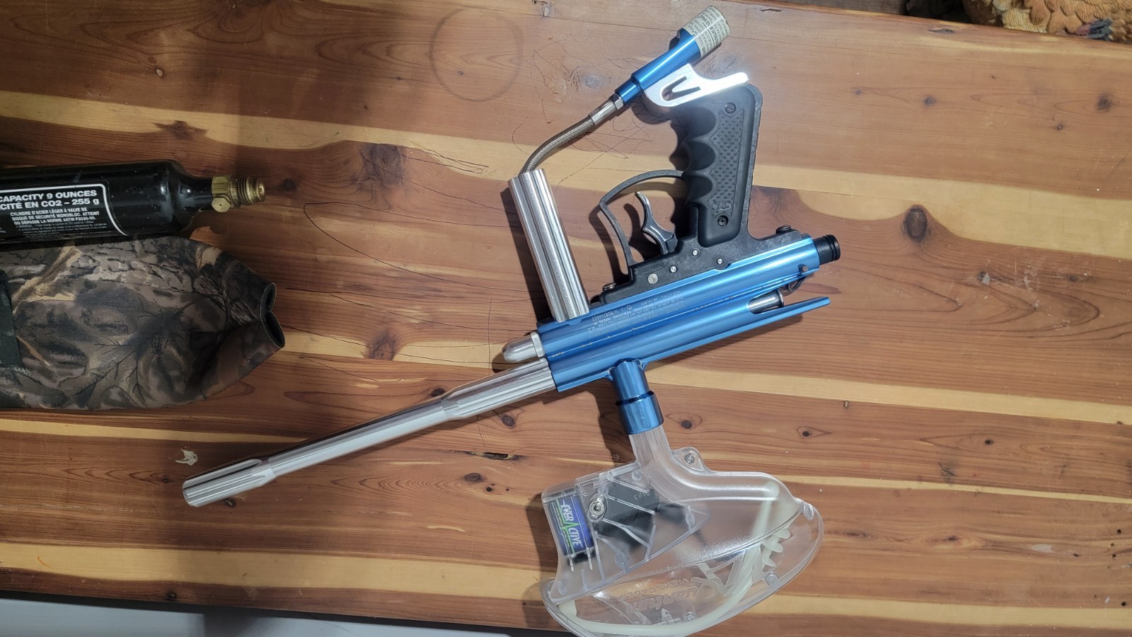 Viewloader Orion VL Paintball Gun Blue Chrome, Two-Finger Trigger