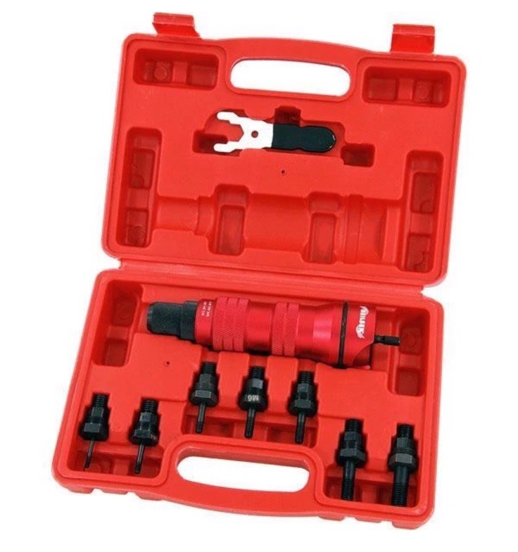 Professional Electric Drill Rivet Rivnut Nut Gun Adapter Insert Tool Kit M3-M10