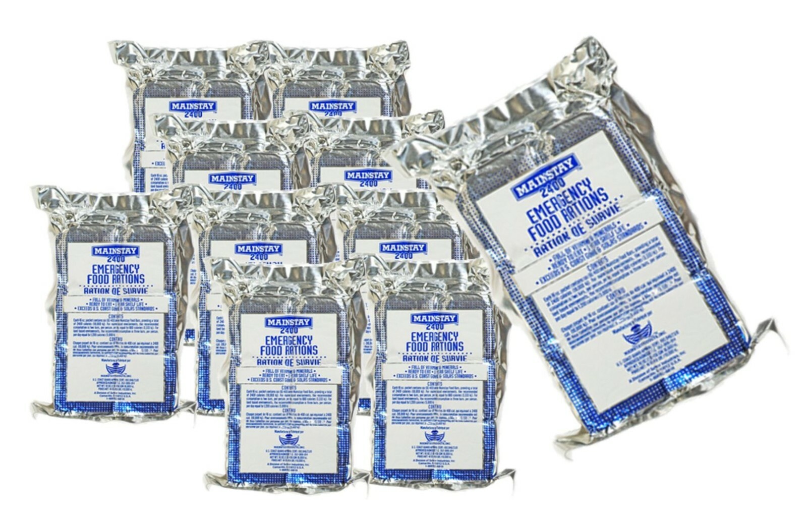 Mainstay Emergency Survival Food Rations 2400-cal 10 Pack, expires 04/30/30