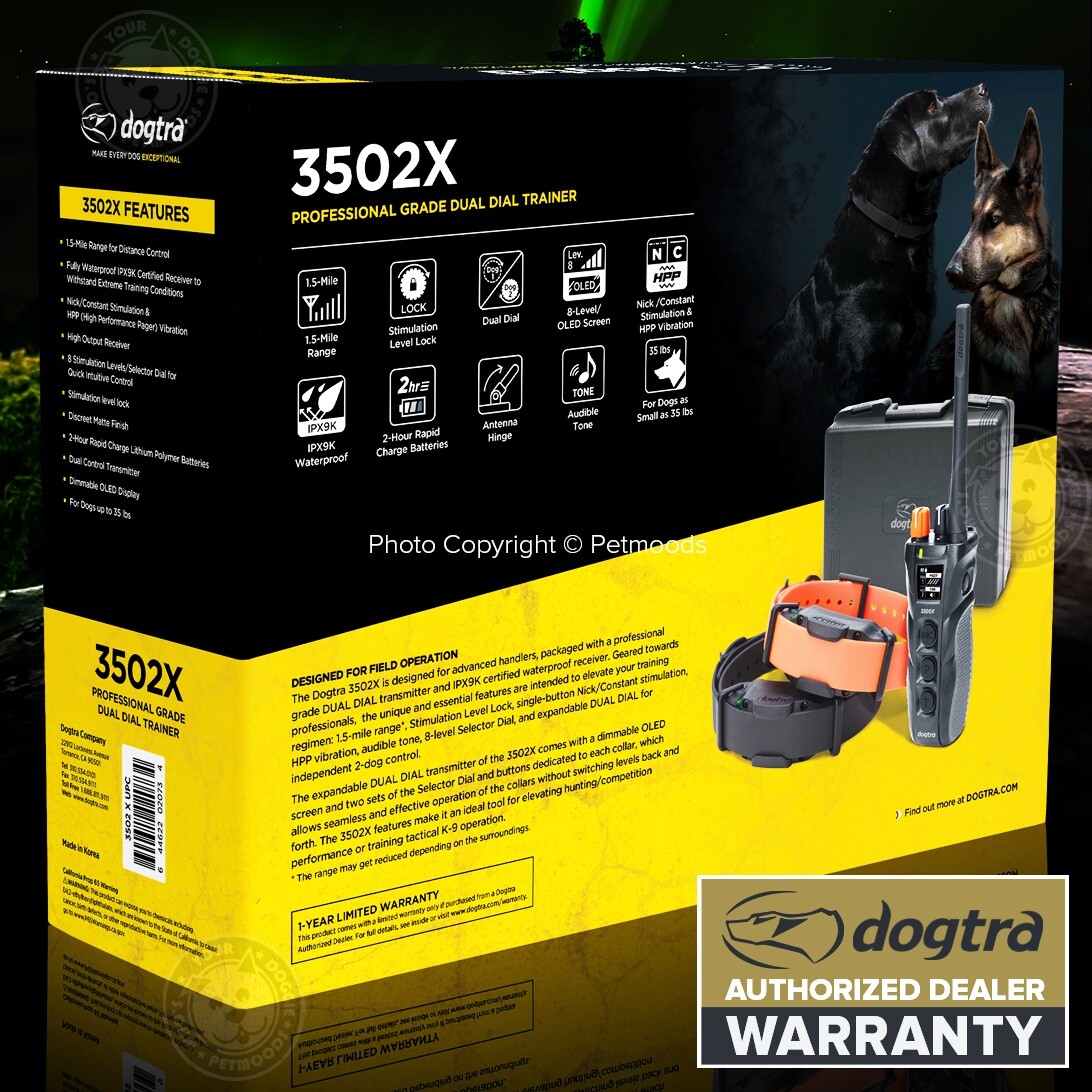 Dogtra 3502X Dual Knob 2-Dog Training Collars System