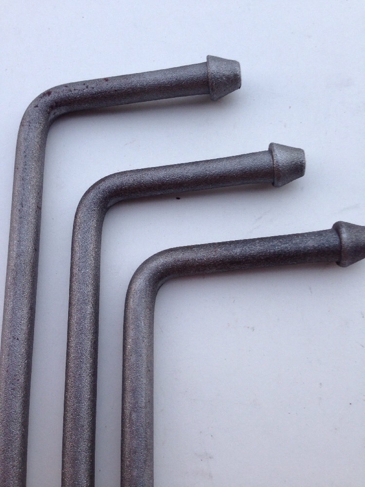 Headed 3/8" x 10" Exhaust Hanger 90° Rod - 3 Pcs