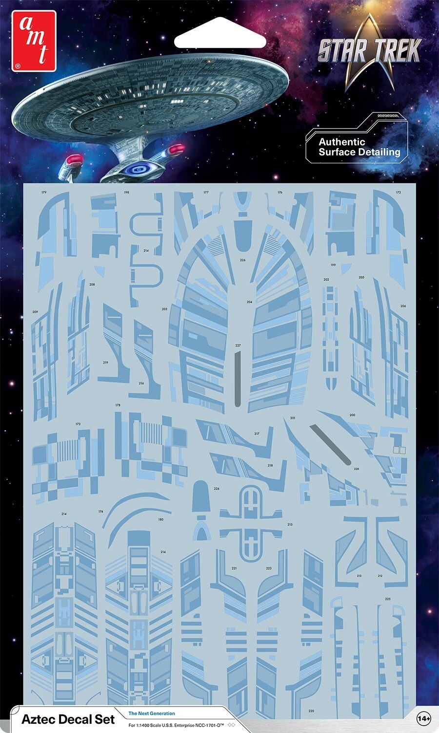 Polar Lights Star Trek U.S.S Enterprise NCC-1701-D Aztec 1:1400 Decal MKA066-NEW