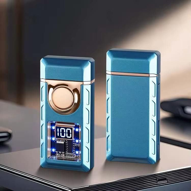 Voice-Controlled ,and Touch Gas Lighter USB Rechargeable double Flame LEDdisplay