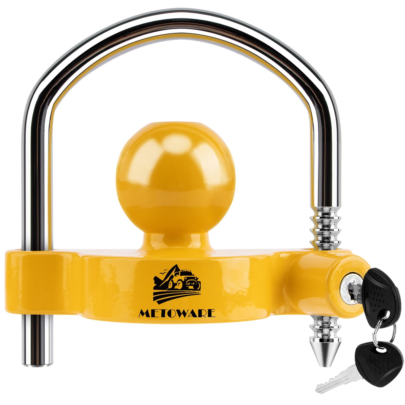 METOWARE Trailer Coupler Lock, Fit 1-7/8", 2", 2-5/16" 1 PACK, Yellow