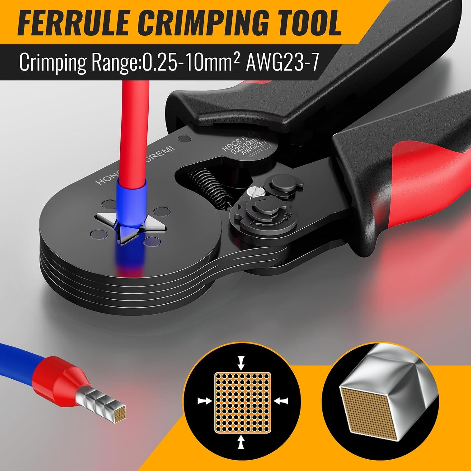 Wire Ferrule Crimping Tool Set, 1800PCS Electrical Connectors, Self-Adjustable A