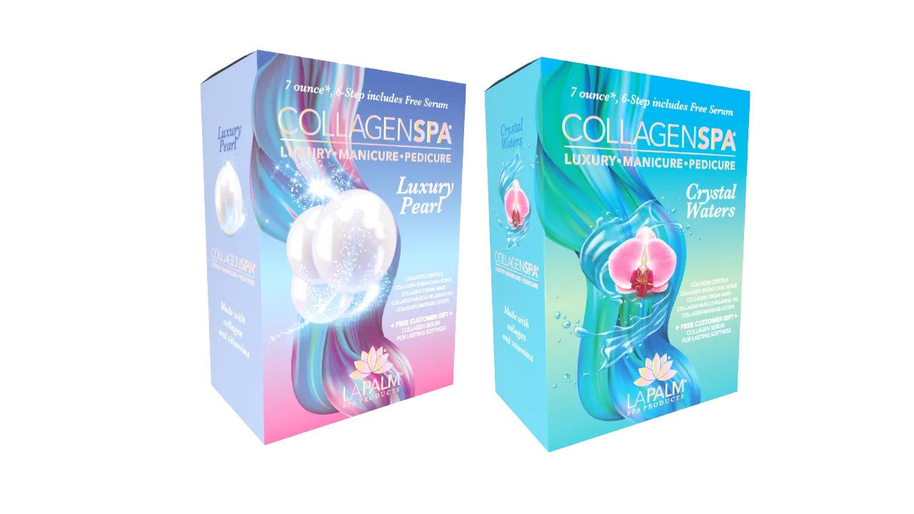 La Palm Collagen Spa 6 Step Manicure/Pedicure Kit Luxury Pearl + Crystal Water