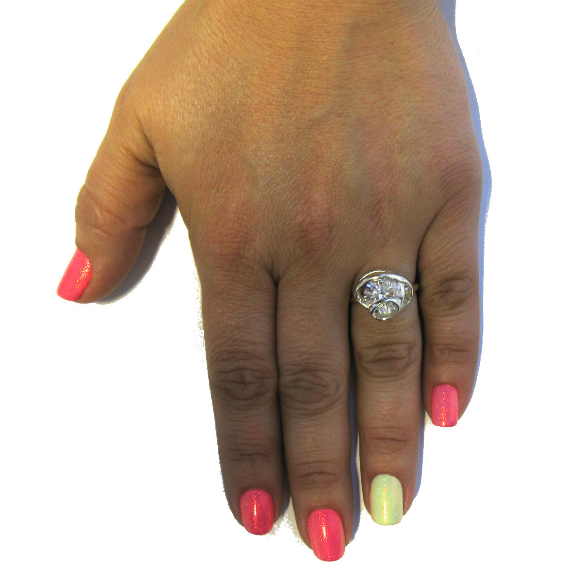 Stylish Genuine Sterling Silver Ring Solid 925 With 10MM CZ Handmade