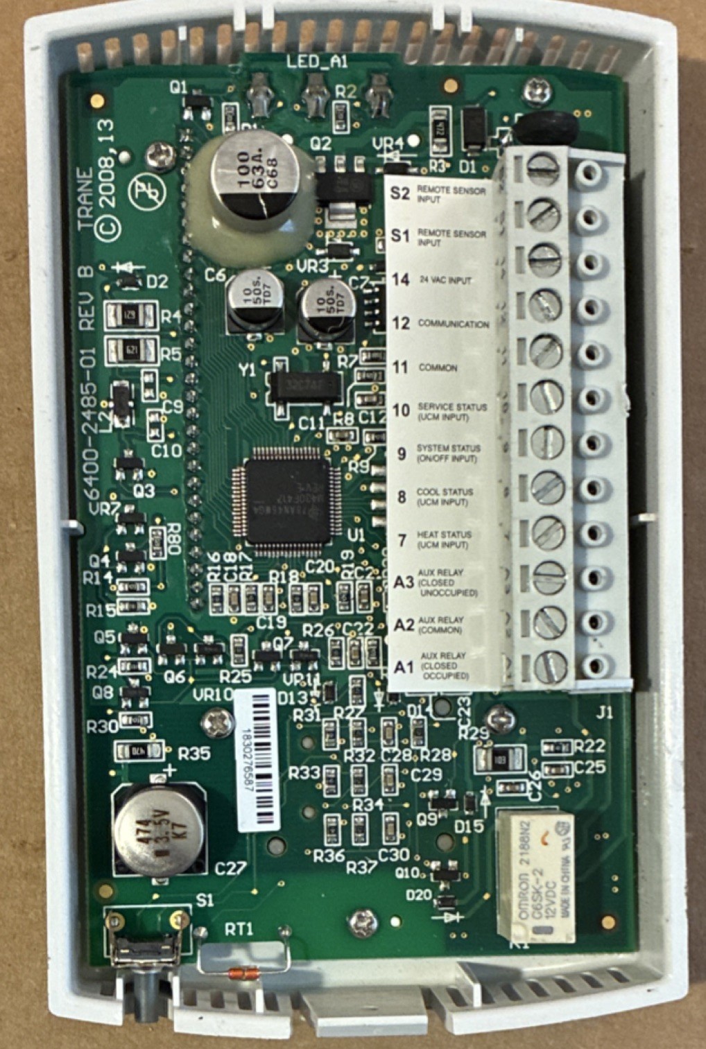 Trane X13790844-01 Programmable Zone Sensor Thermostat, Push Button, White
