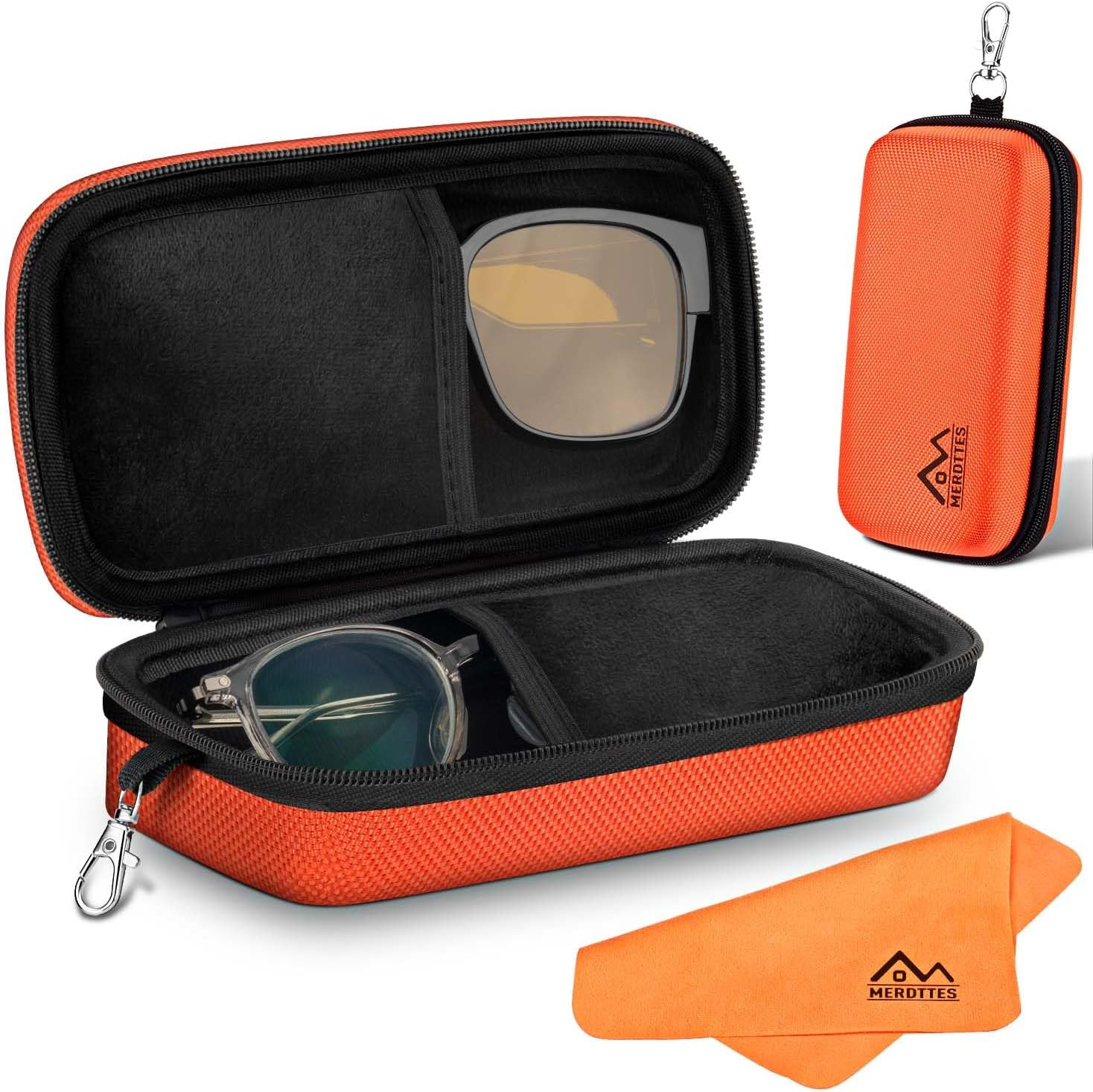Large Double Eyeglasses Case, Shockproof Hard EVA Shell Dual Sunglasses Organize