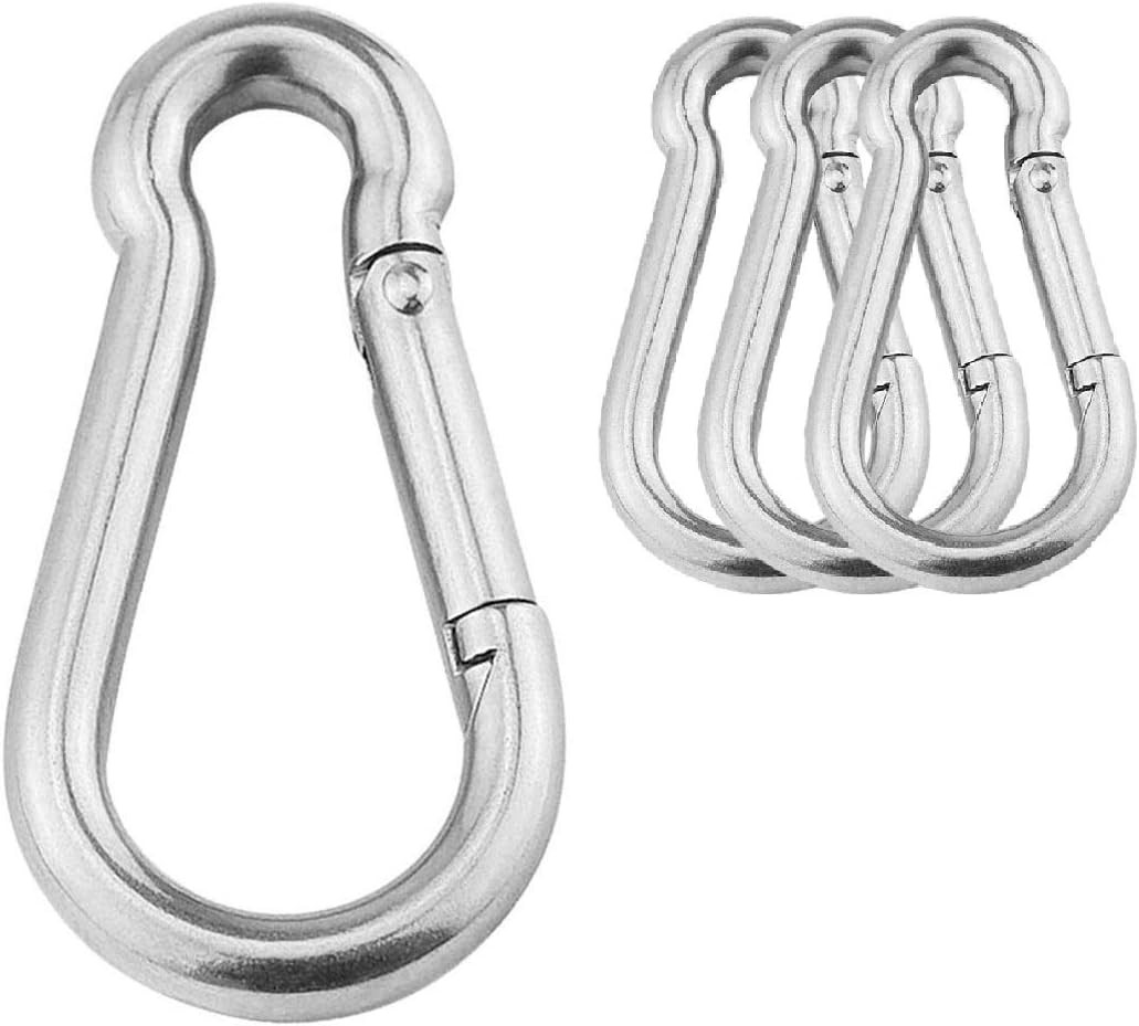 3.1 Inch M8 Steel Spring Snap Hook, Holds to 396lb/180kg (Max) for Gym,Exercise