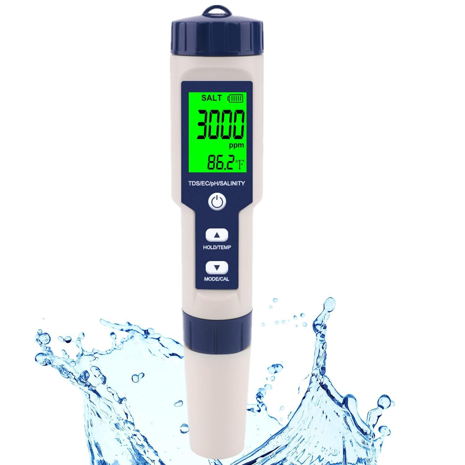 Pool Salt Tester & PH Meter, Hofun Digital Salinity Meter and PH Tester for Aqua