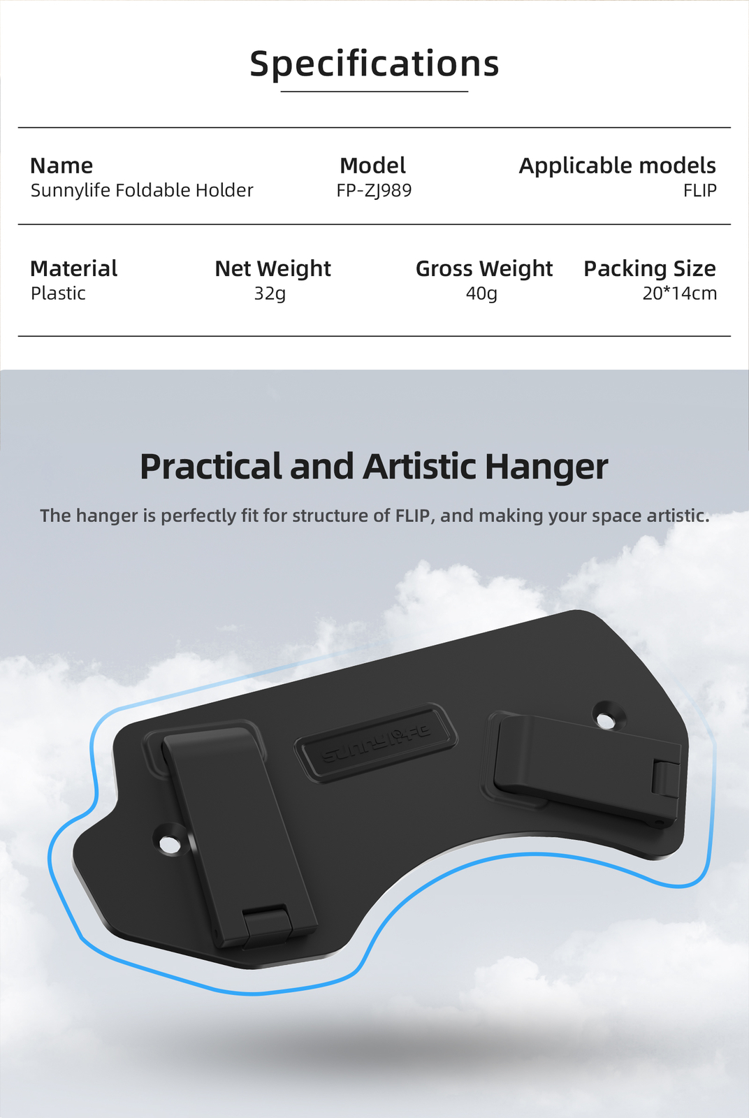 For DJI FLIP wall mount bracket body hanging storage display rack headset