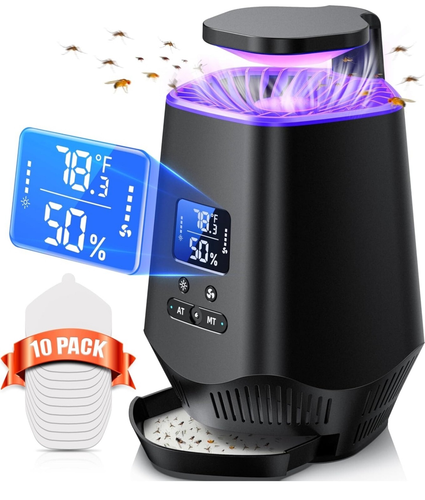 Fruit Fly Traps for Indoors Smart Flying Insect Trap with Temperature + Humidity
