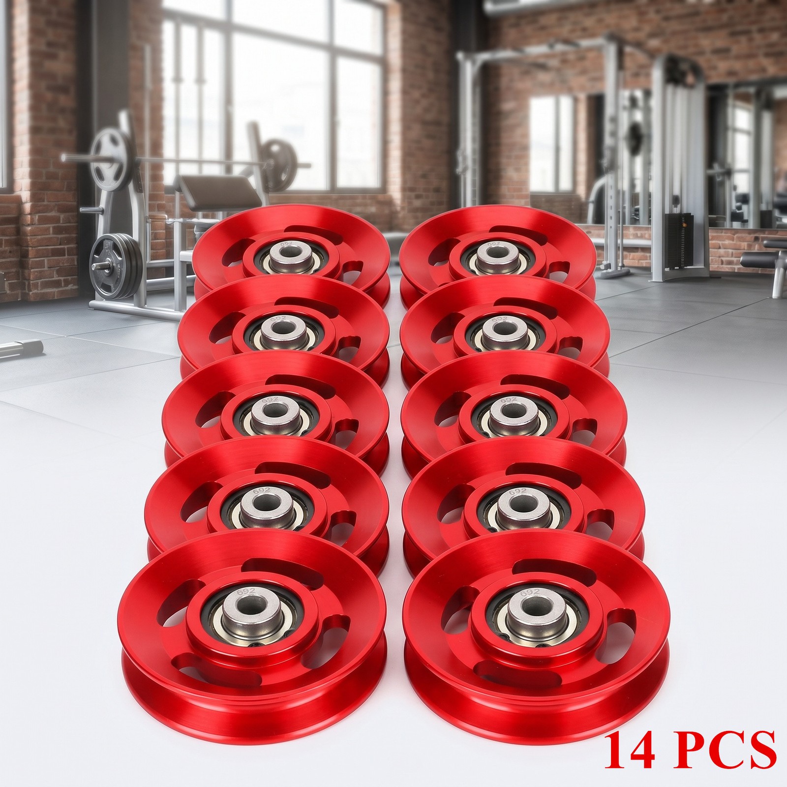 Bearing Pulley Wheel Pulley Replacement Home Gym System Equipment 14PCS