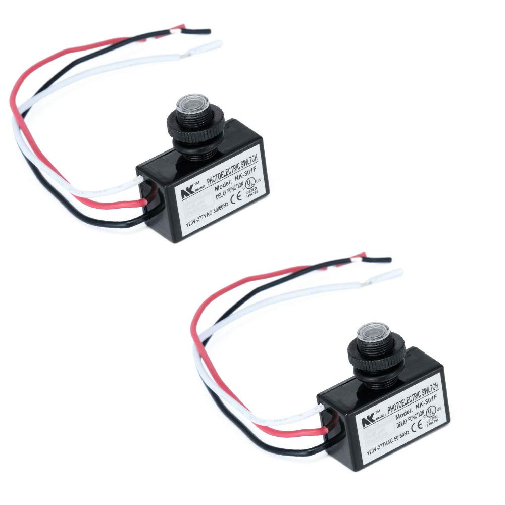 2Pcs AC 120-277V Photoelectric Switch Dusk to Dawn Button Flush Mount Photo C...