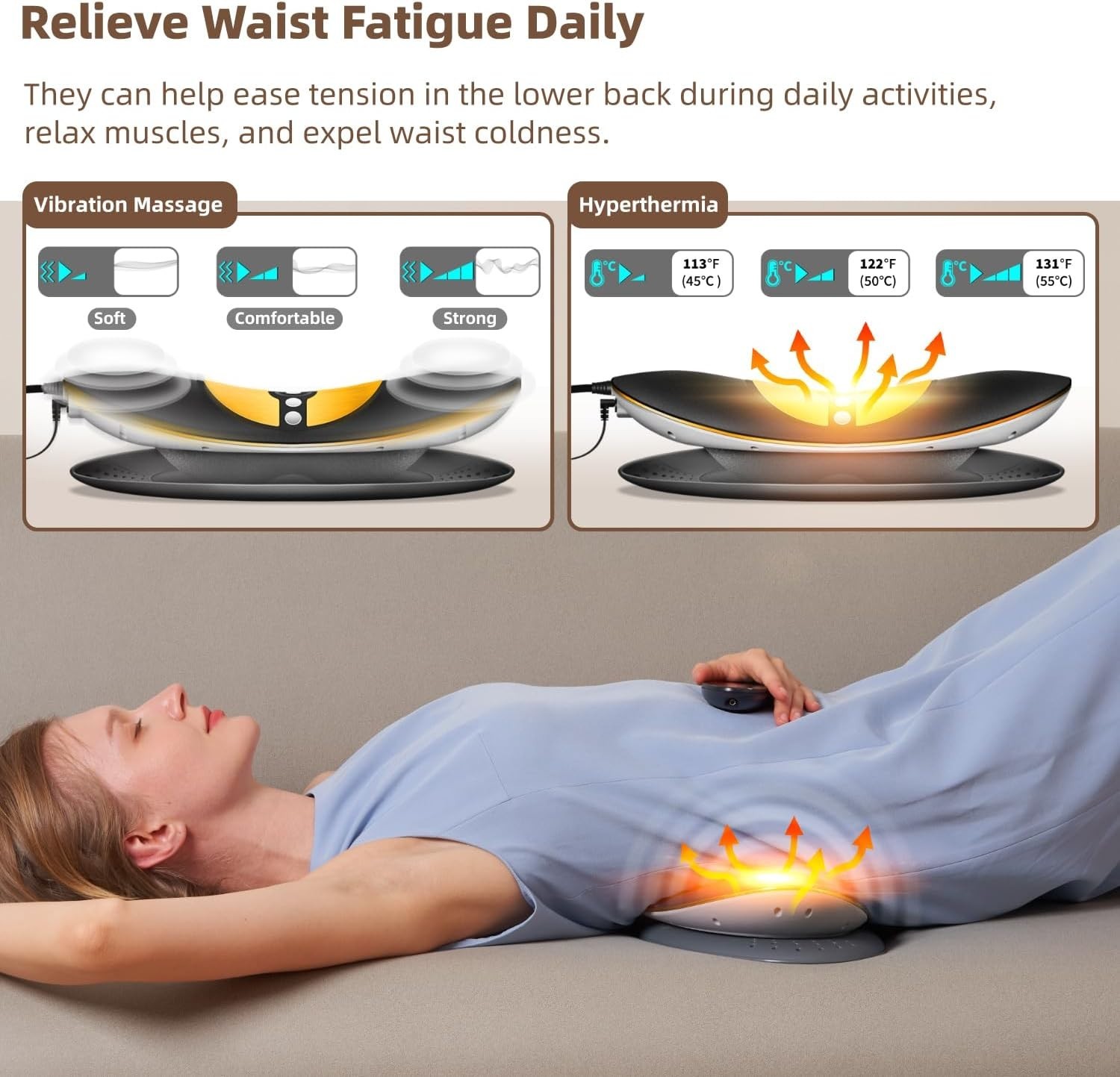 Electric Lumbar Traction Device, Multifunctional Back Traction Device with Dynam