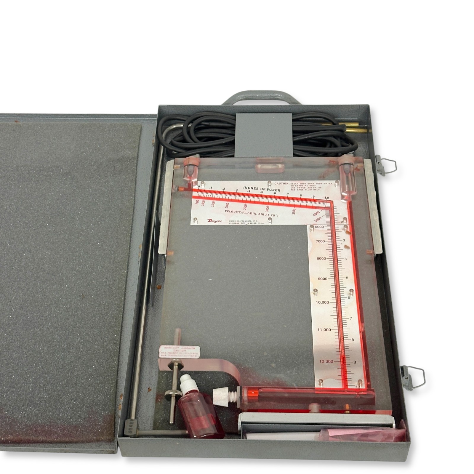 Dwyer 400-10-KIT Durablock Manometer Air Velocity Meter Kit with Case