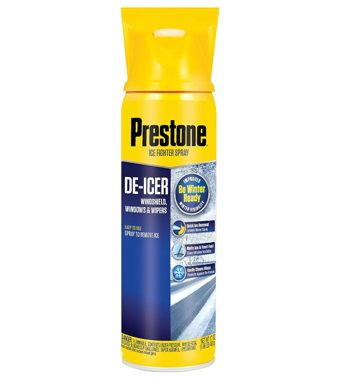 NEW Prestone AS244 De-Icer for Windshield, 17 oz Aerosol Can, (Pack of 12)