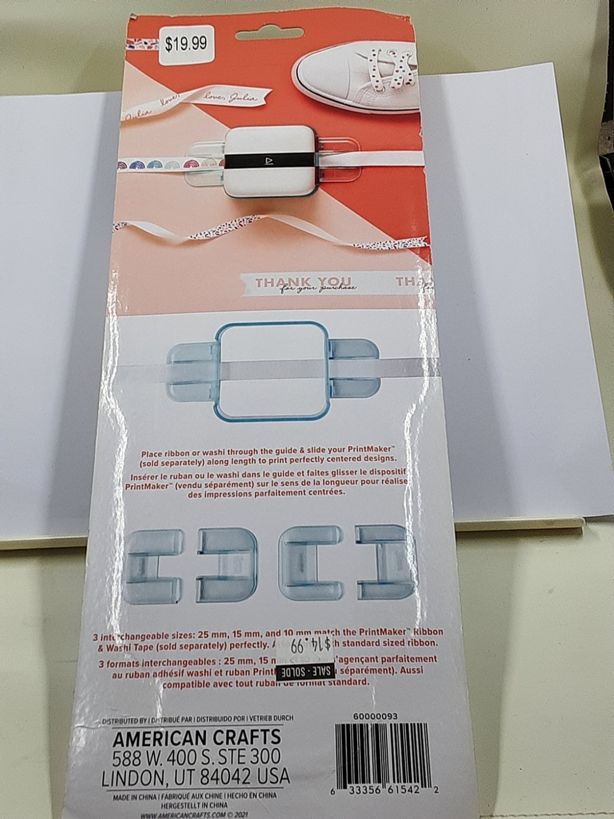 NEW We R Memory Keepers Print Maker Ribbon & Washi Guide