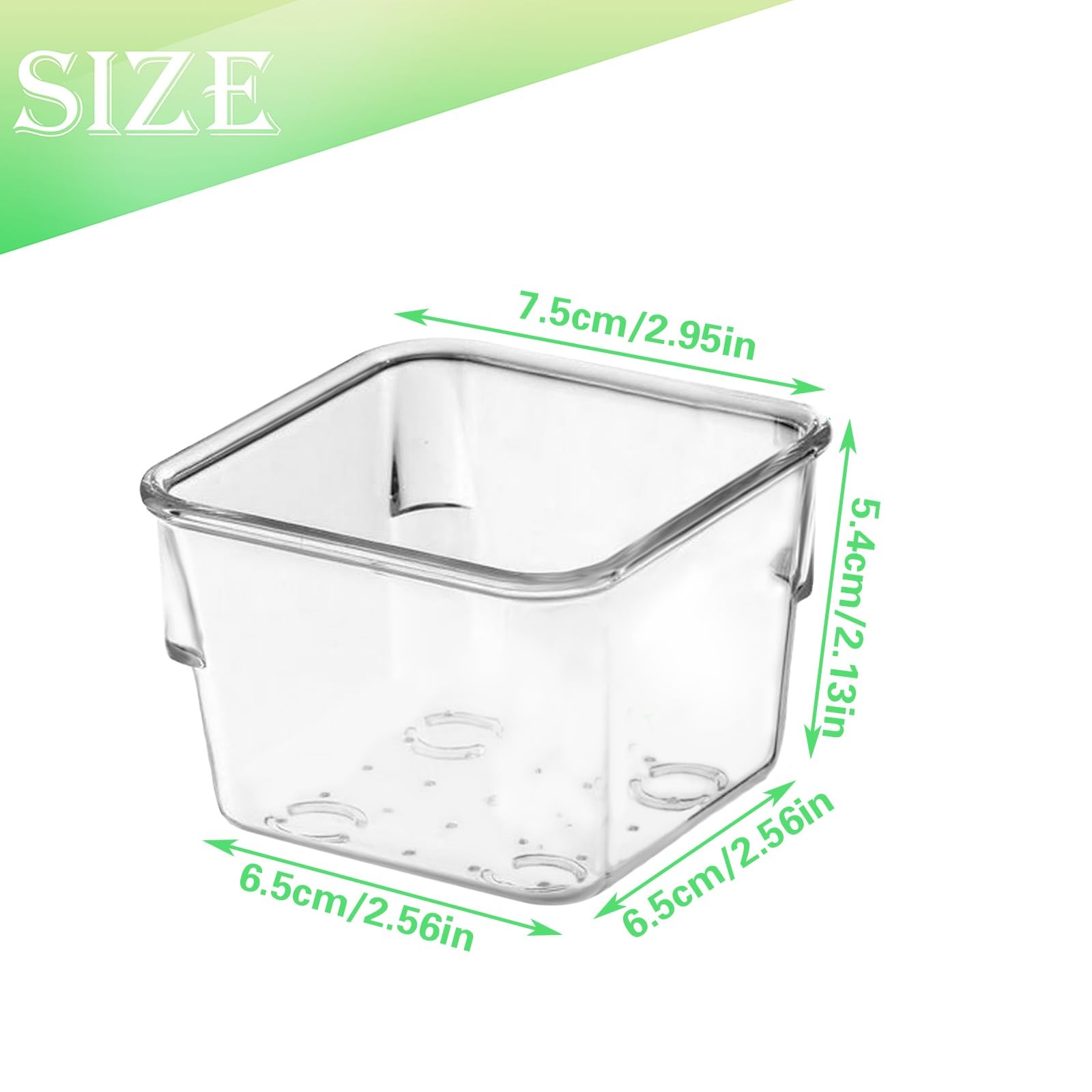 8 PCS Stackable Clear Drawer Organizers 3" x 3" x 2" Square Trays Small Makeu...