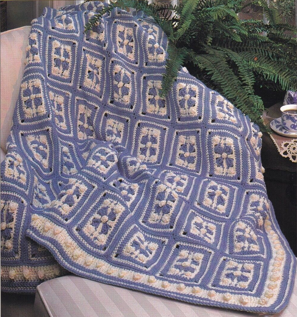 Afghan Crochet Pattern Instructions TEXTURED TILES