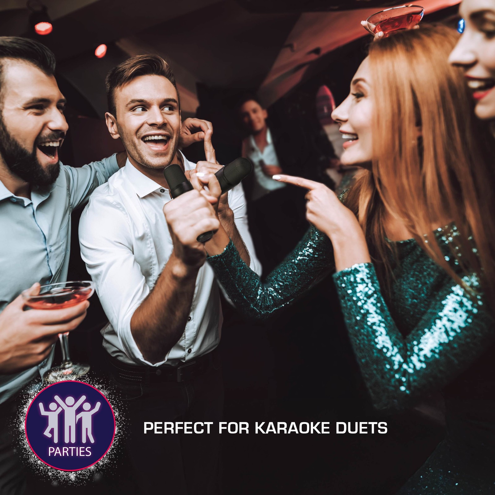 Karaoke Machine with Rechargeable Bluetooth Speaker and 2 Wireless Microphones