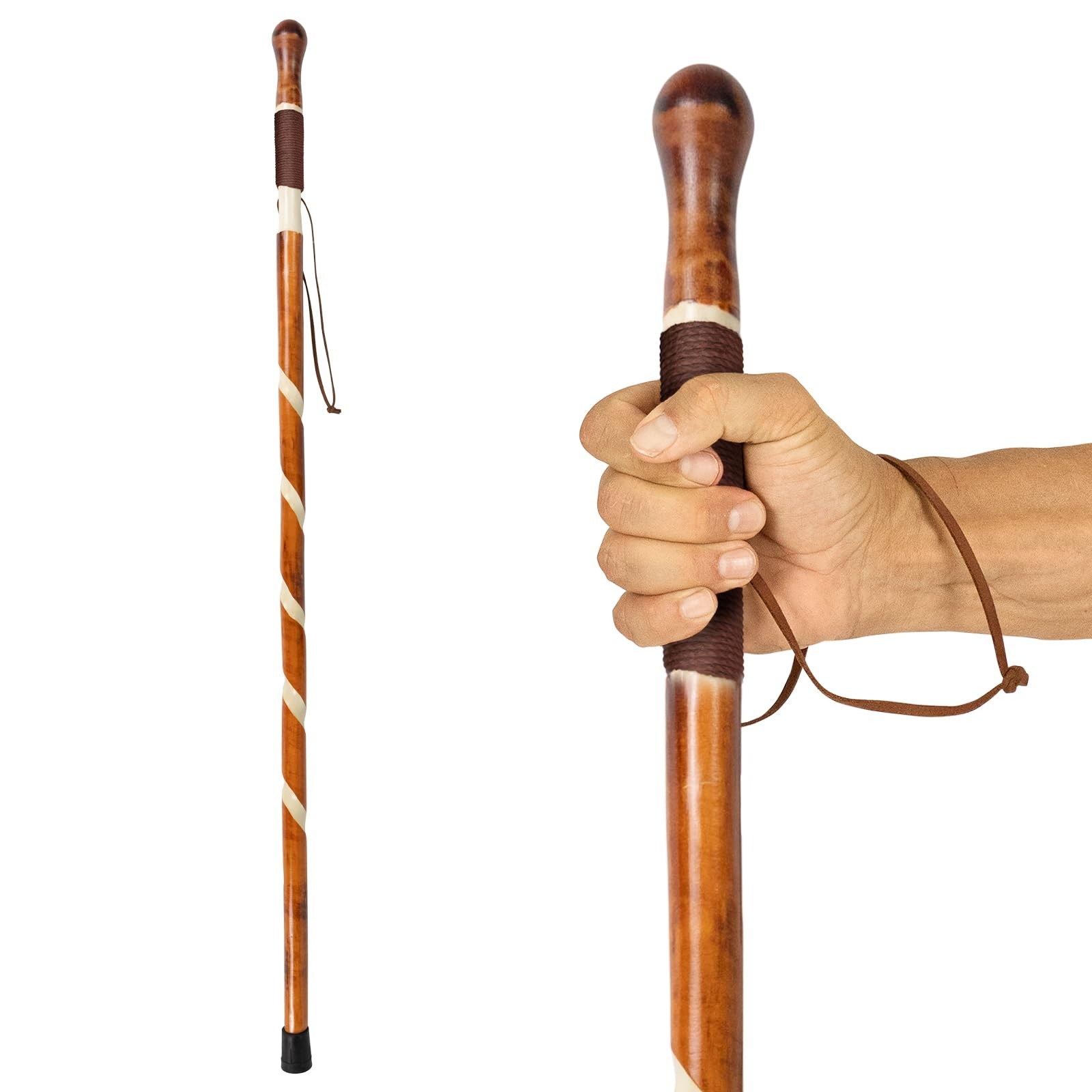 Vive Wooden Walking Stick - (55") Willow Cane for Seniors Hiking 55",