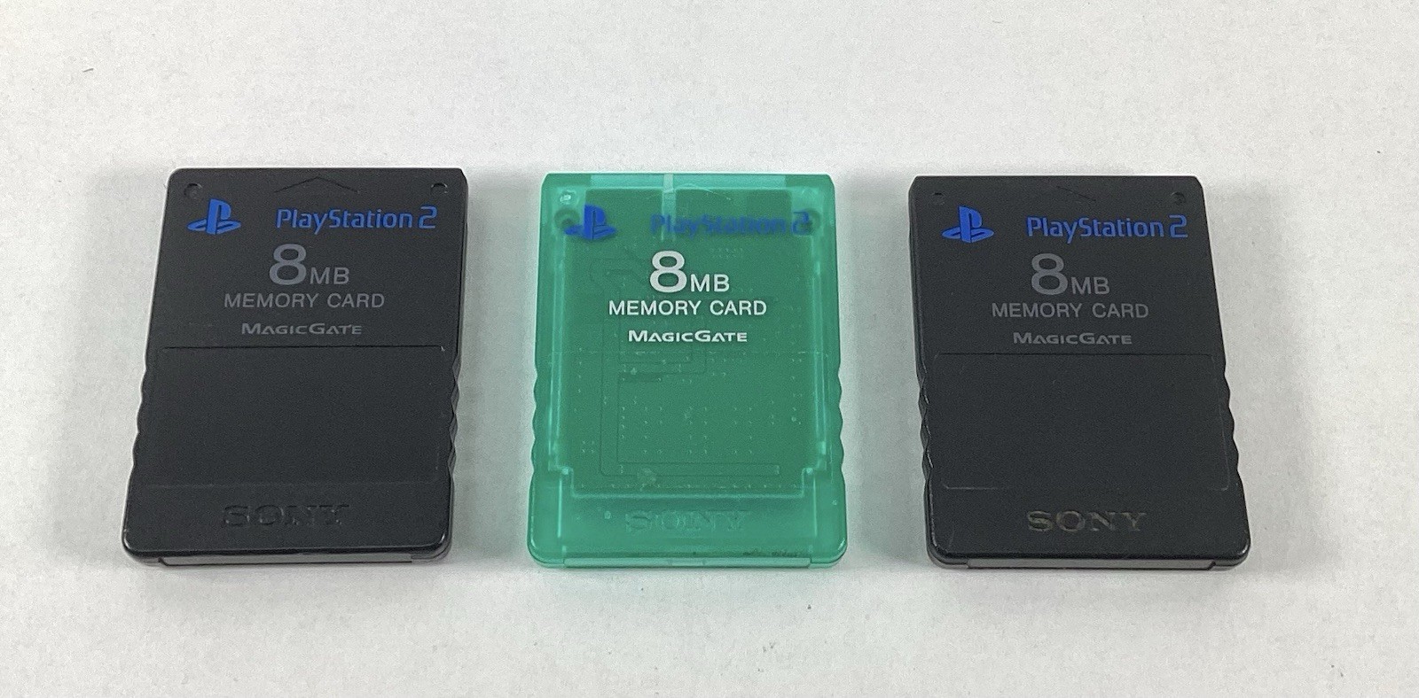 3 Sony Playstation 2 Memory Cards 8MB SCPH-1020 Magic Gate