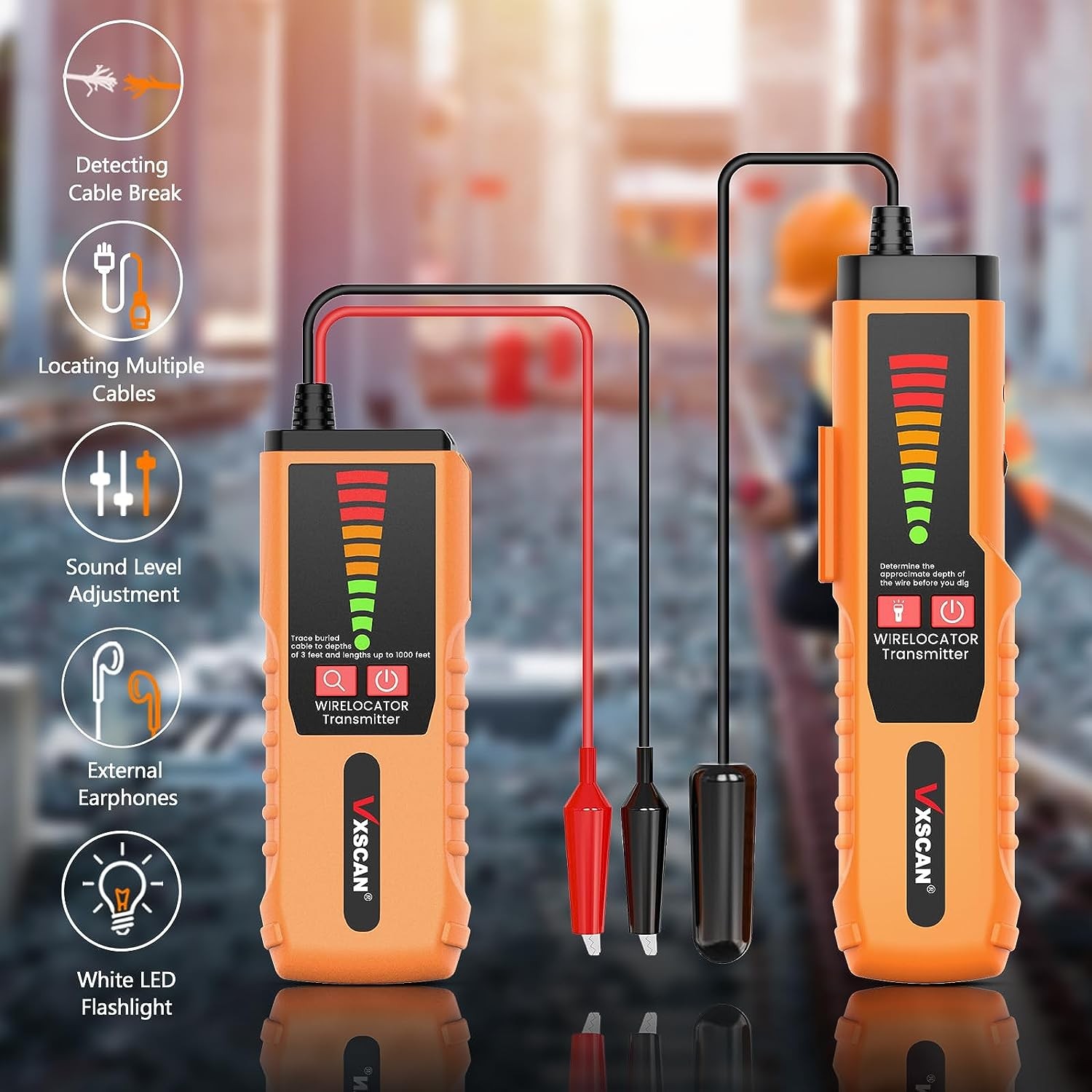 VXSCAN F04 Underground Cable Wire Locator Tracker Lan With Earphone Cable Tester