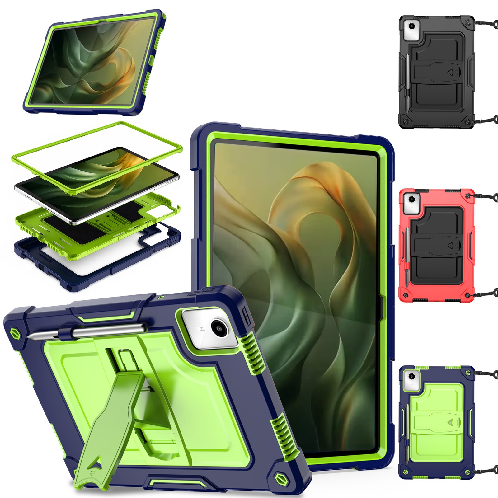 For Moto Pad 2026 Case Rugged Shockproof Protective Cover w/ Stand Strap Holder