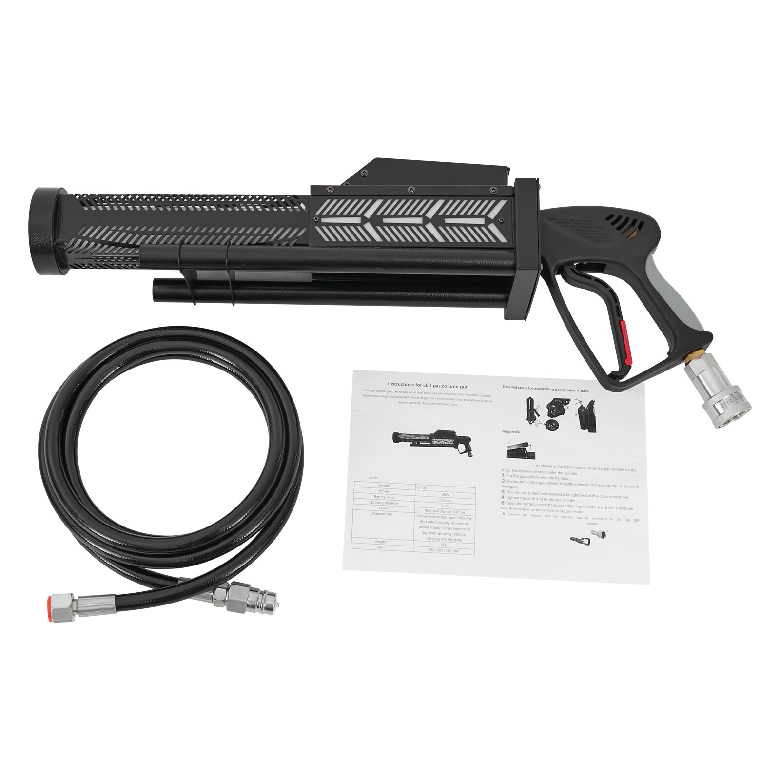 LED C02 Jet Confetti Machine Cannon CO2 Shotting Gun Fogger DJ Cryo+Gas hose