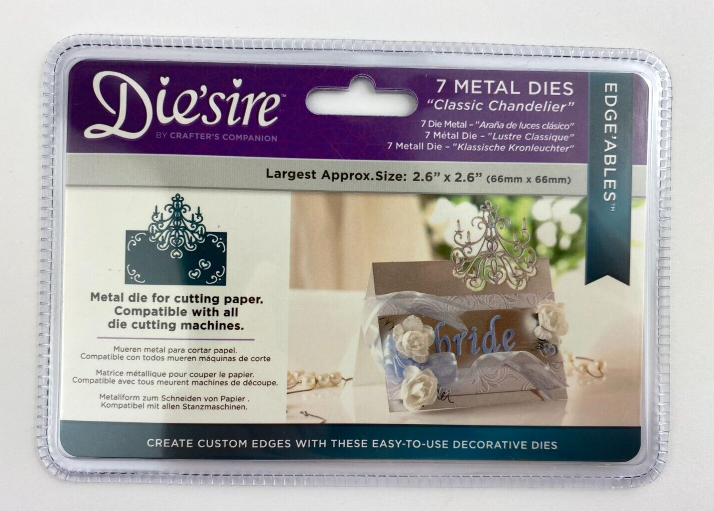 Crafters Companion Die'sire "CLASSIC CHANDELIER" Edge-Ables Metal Dies NEW
