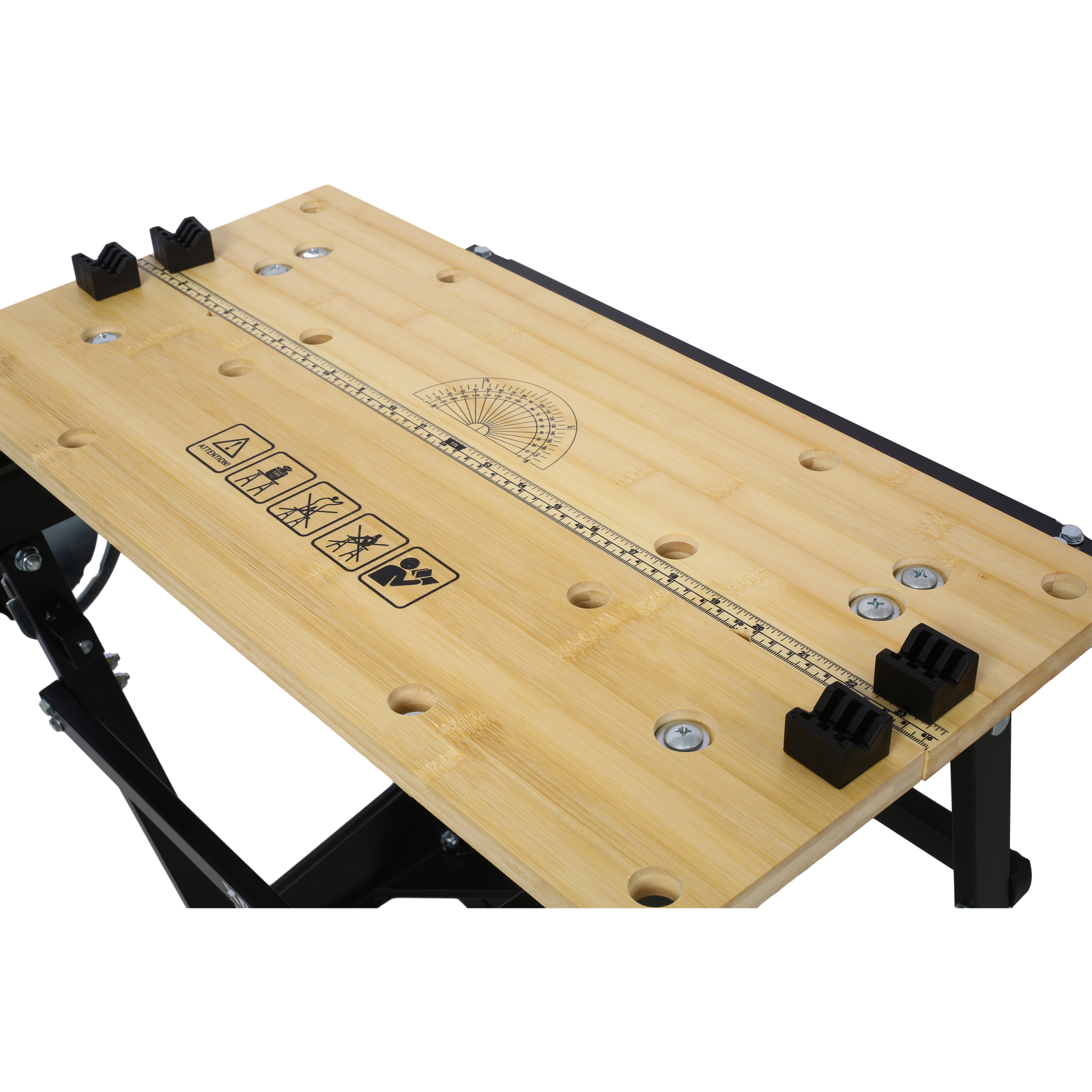 Foldable Workbench with Adjustable Jaws Vertical Clamping 4 Rotating Pins