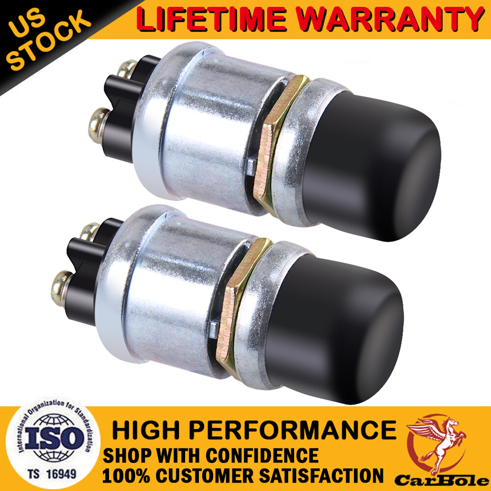 2x 50A Push Button Momentary Starter Ignition Switch On-Off SPST 12V For Marine