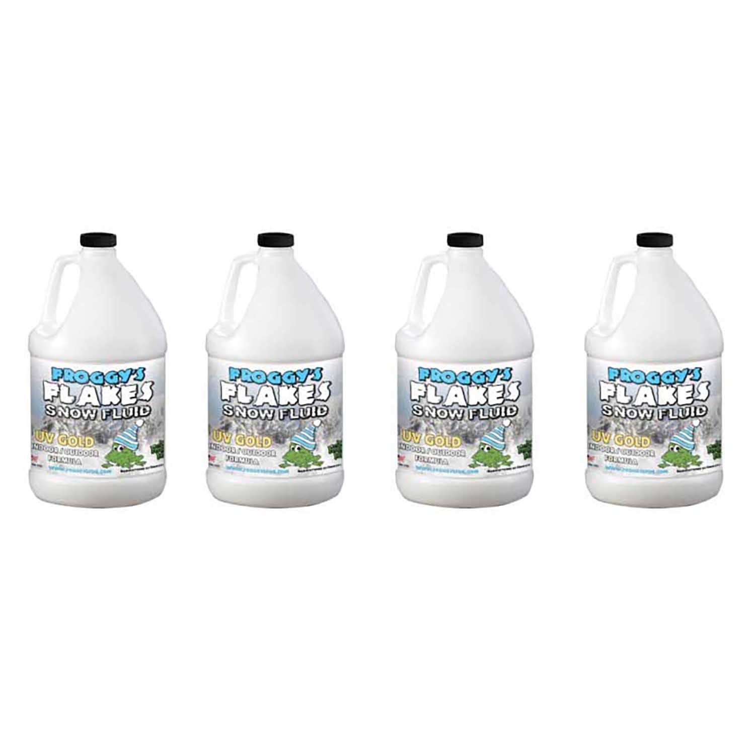 Froggy's Fog GOLD UV BLACKLIGHT REACTIVE Snow Juice Evaporative Fluid - 4-Pack