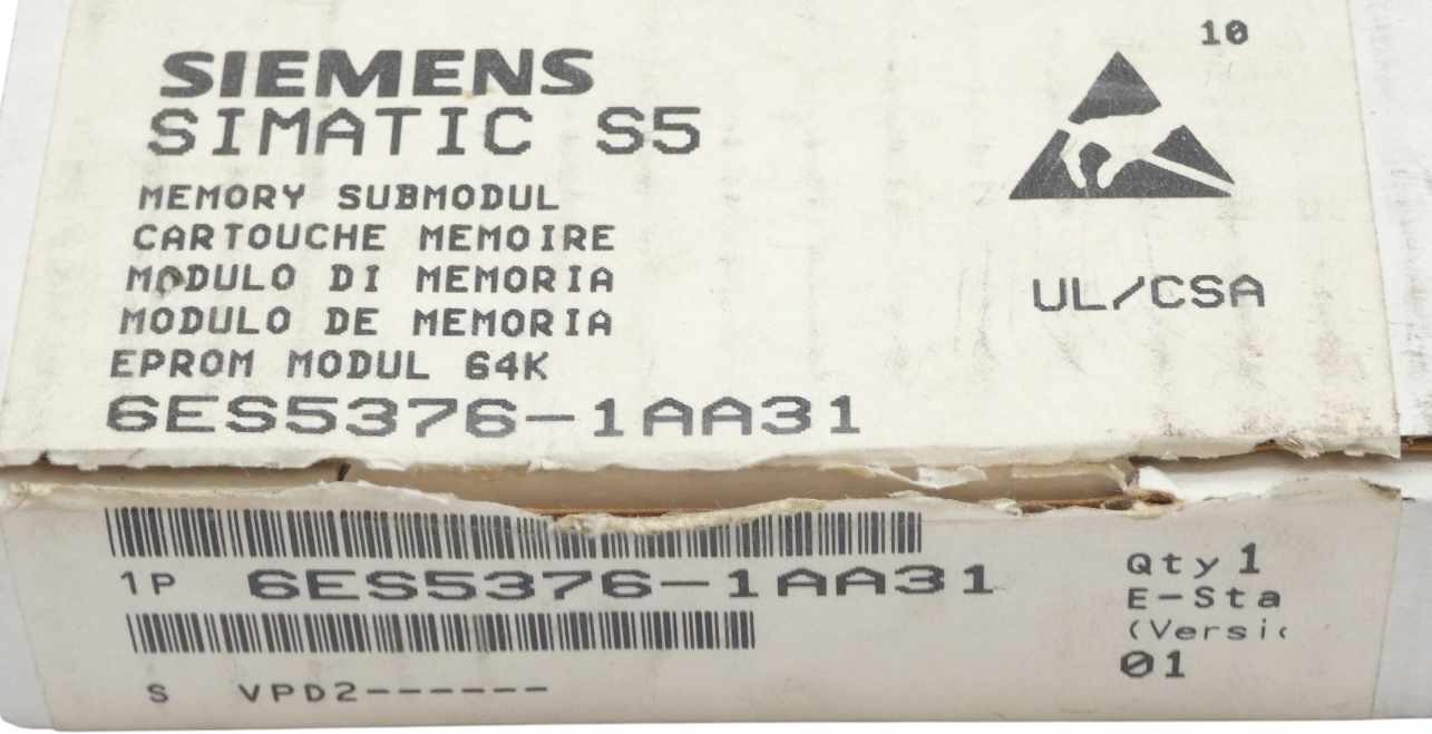 Siemens SIMATIC S5 6ES5376-1AA31 E-Stand: 01 Memory Module -Unused/Original Packaging-