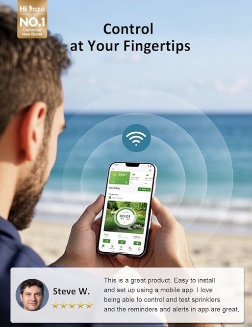 HiOazo 4 Zone Smart Sprinkler Controller