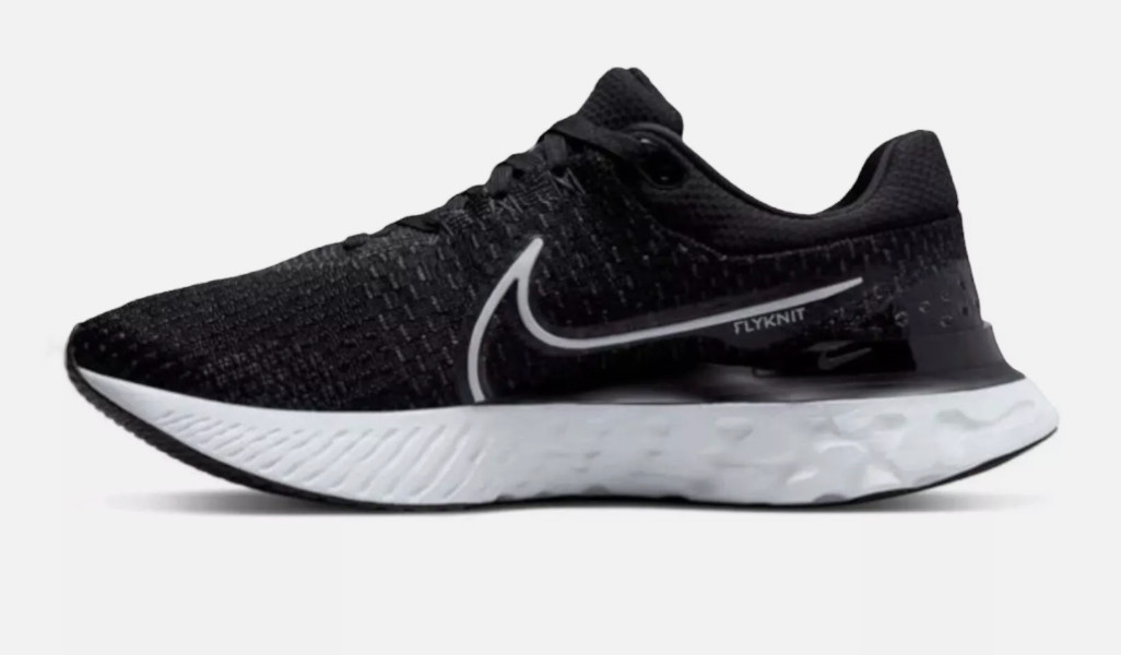 Nike React Infinity Run Flyknit 3 Men’s US 9.5 Black White New!