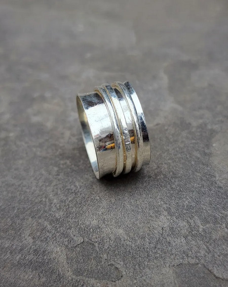 925 Sterling Silver Spinner Band Ring Handmade Birthday Gift Ring All Size SR683